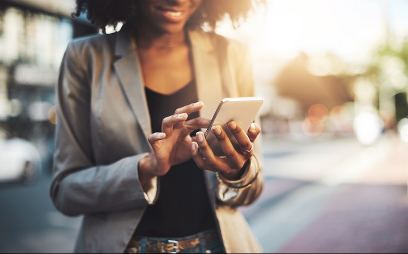 Person using a smartphone