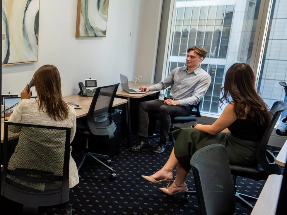 Clients working in a private office space in Servcorp Chifley Tower
